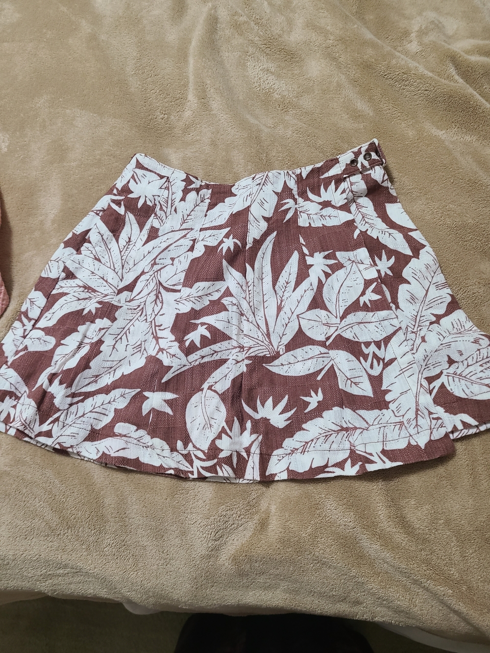 Urban Outfitters White Tropical Print Circle Skirt on Brown
